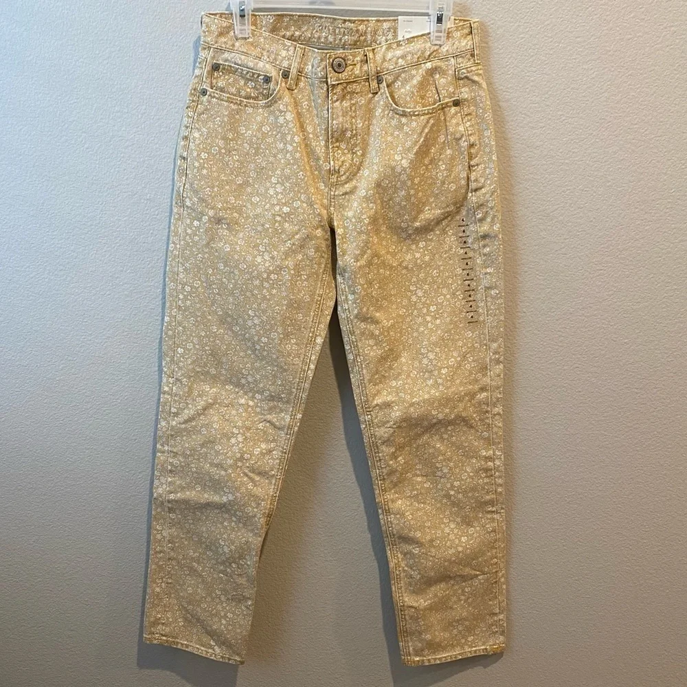 New American Eagle 90’s Straight Denim Jeans Size 4 Trendy Butter Yellow - Picture 2 of 11